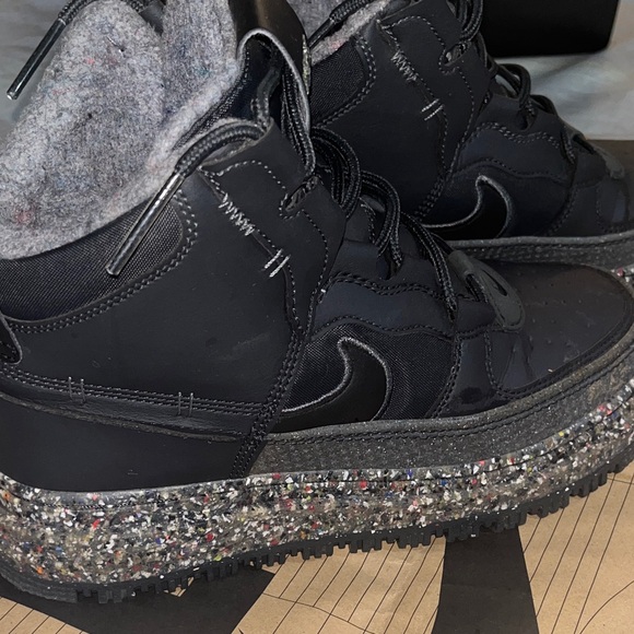 Men’s Nike Air Force one boots with Multicolor Speckled Midsole and wool inside main image 7